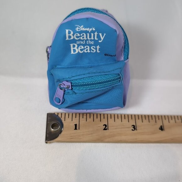 Disney Beauty And The Beast Backpack Purple Blue Doll Mini Purse Calego Zip - Picture 12 of 13